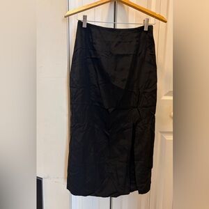 VINTAGE Nouveau Black Maxi Skirt - Silk-Like Drape - Size 10